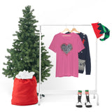 Valentine Shirts/ Gothic Grunge Gray Parchment Heart Skeleton Keys With Rose Pink Ivy Frame T shirts