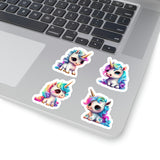 Baby Cute Unicorn Stickers/ Rainbow Neon Pastel Kawaii Chibi Baby Unicorn Collection A Laptop Decal, Planner, Journal Vinyl Stickers