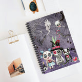 Halloween Journal/ Spooky Moon Cute Watercolor Voodoo Dolls And Black Magic Spells Cat Notebook/ Diary Gift