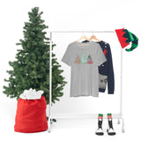 Christmas Shirts/ Watercolor 3 Pine Trees Stripe, Holly Leaves, Snowflakes T shirts