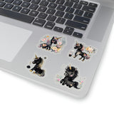 Baby Black Unicorn Stickers/ Watercolor Rainbow Pastel Baby Unicorn Collection Laptop Decal, Planner, Journal Vinyl Stickers