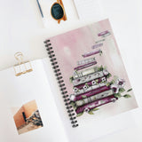 Books Journal/ Vintage Purple Book Stack With White Flowers Notebook/ Diary Gift