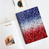 Patriotic Journal/ Red, White And Blue Ombre Glam 4th Of July Notebook/ Diary Gift
