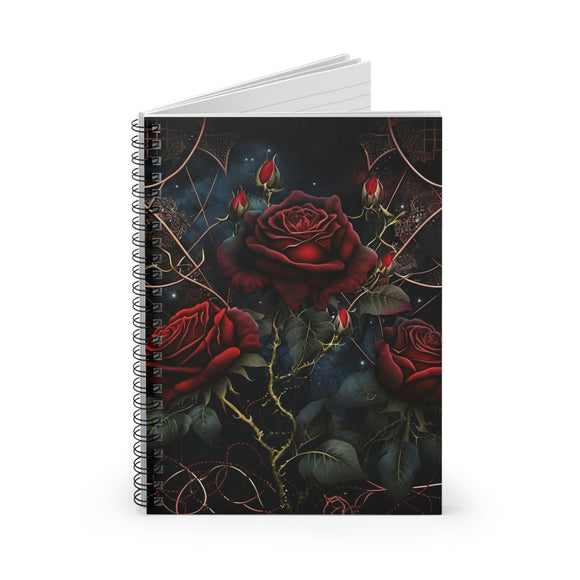 Roses Journal/ Gothic Red Roses Leather Black Background Fantasy Notebook/ Diary Gift