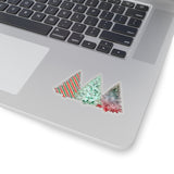 Christmas Stickers/ Red And Green Holiday Trees Laptop Decal, Planner, Journal Vinyl Stickers
