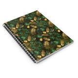 Tropical Journal/ Fern And Monstera Leaves Pattern Gold And Jungle Green Notebook/ Diary Gift