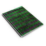 Halloween Journal/ Purple Green Grunge Argyle Notebook/ Diary Gift