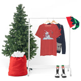 Christmas Shirts/ Watercolor Snowman And Bird With Blue Snowflakes Pajama Winter T shirts