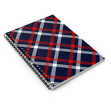 Patriotic Journal/ Red, White And Blue Plaid 4th Of July Notebook/ Diary Gift