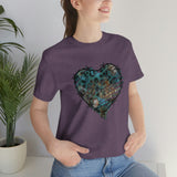 Valentine Shirts/ Gothic Grunge Teal Blue Animal Leopard, Giraffe Print Heart With Barbed Wire T shirts