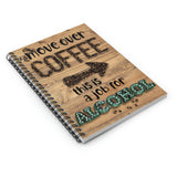 Coffee Journal/ Move Over Coffee This Is A Job For Alcohol Marquee Letter Lights Notebook/ Diary Gift