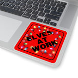 Christmas Stickers/ Elves At Work Holiday Lights Sign Laptop Decal, Planner, Journal Vinyl Stickers