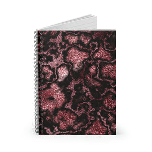 Marbled Journal/ Rose Red And Black Abstract Marbled Print Notebook/ Diary Gift