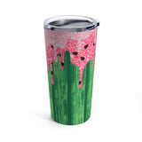 Watermelon Glam Stainless Steel 20oz Tumbler/  Watercolor Summer Glitter Pink Drips Travel Mug Gift