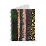 Halloween Journal/ Glam Brushstrokes Leopard, Black, Orange, Gray, Gold Pattern Notebook/ Diary Gift
