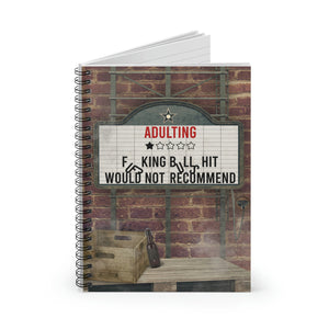 Cinema Sign Journal/ Funny Adulting One Star Review Cinema Marquee Sign Notebook/ Diary Gift