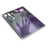 Halloween Journal/ Creepy Purple And Gray Shadow Alien Ghost Hand With Glitter Imaged Black Drips Notebook/ Diary Gift