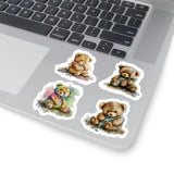 Teddy Bear Stickers/ Watercolor Vintage Bears Sticker Collection Laptop Decal, Planner, Journal Vinyl Sticker Pack