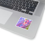 Unicorn Stickers/ Purple Glam Pastel Pink Unicorn Peek-A-Boo Zipper Laptop Decal, Planner, Journal Vinyl Stickers