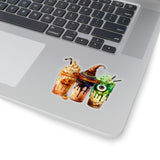 Halloween Stickers/ Coffee Lover Monster Witch Specialty Drinks Collection Laptop Decal, Planner, Journal Vinyl Sticker Pack