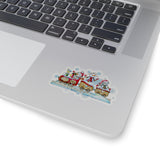 Christmas Stickers/ Snowpeople Rustic Wood Train Laptop Decal, Planner, Journal Vinyl Stickers