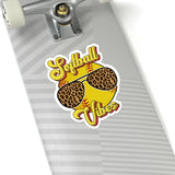 Softball Stickers/ Softball Vibes Leopard Glasses Laptop Decal, Planner, Journal Vinyl Stickers
