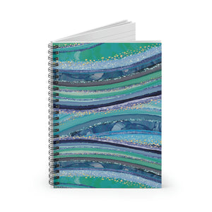 Marble Journal/ Blue, Lavender And Seafoam Green Agate Edges Abstract Glam Notebook/ Diary Gift