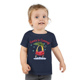 Christmas Children Toddler Shirts/ Santa Is Coming Red and Yellow Toy Car With Christmas Tree Holiday Toddler T-Shirts