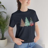Christmas Shirts/ Watercolor 3 Pine Trees Stripe, Holly Leaves, Snowflakes T shirts