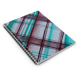 Plaid Journal/ Teal And Wine Plaid Watercolor Abstract Striped Notebook/ Diary Gift