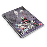 Halloween Journal/ Spooky Moon Cute Watercolor Voodoo Dolls And Black Magic Spells Cat Notebook/ Diary Gift