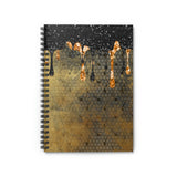 Halloween Journal/ Black Witch Broomstick Grunge With Glam Orange And Black Drips Notebook/ Diary Gift