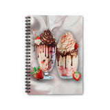 Strawberry Treats Journal/ Ice Cream Milkshakes Strawberries And Chocolate Summer Notebook/ Diary Gift