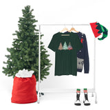 Christmas Shirts/ Watercolor 3 Pine Trees Stripe, Holly Leaves, Snowflakes T shirts