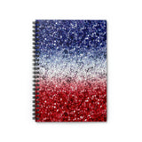 Patriotic Journal/ Red, White And Blue Ombre Glam 4th Of July Notebook/ Diary Gift