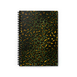 Jungle Journal/ Leopard Print Pattern Gold Glam And Black Jungle Green Notebook/ Diary Gift