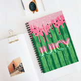 Watermelon Journal/ Watercolor Glam Glitter Pink Drips Summer Notebook/ Diary Gift