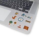 Dinosaur Stickers/ Kids Dinosaur Construction Sticker Collection Laptop Decal, Planner, Journal Vinyl Sticker Pack