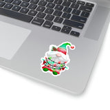 Christmas Stickers/ Holiday Gnome With String Lights Laptop Decal, Planner, Journal Vinyl Stickers