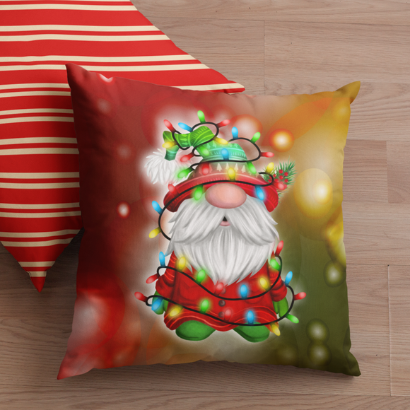 Christmas Pillow/ Winter Gnome Christmas Lights Holiday Décor