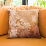 Autumn Fall Pillow/ Watercolor Oil Paint Imaged Fusion Rust Autumn Oak Leaves And Gold Accents Farmhouse Decor