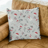 Christmas Pillow/ Watercolor Cute Penguins, Snowmen, Mistletoe and Winter Stems Watercolor Pattern Holiday Décor