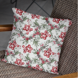 Christmas Pillow/ Watercolor Vintage Winter Forest Mistletoe, Red Holly Berries, Pinecones And Stems Holiday Décor