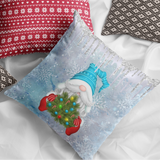 Christmas Pillow/ Winter Gnome Christmas Tree Snowflake Dripping Glitter Glam Holiday Décor