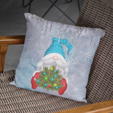 Christmas Pillow/ Winter Gnome Christmas Tree Snowflake Dripping Glitter Glam Holiday Décor