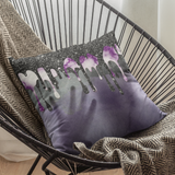 Halloween Creepy Purple And Gray Shadow Alien Ghost Hand With Glitter Imaged Black Drips