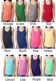Tropical Tanks/ Summer Vibes Aqua Blue Sunset Palm Trees Hibiscus Beach Vacation Tank Top